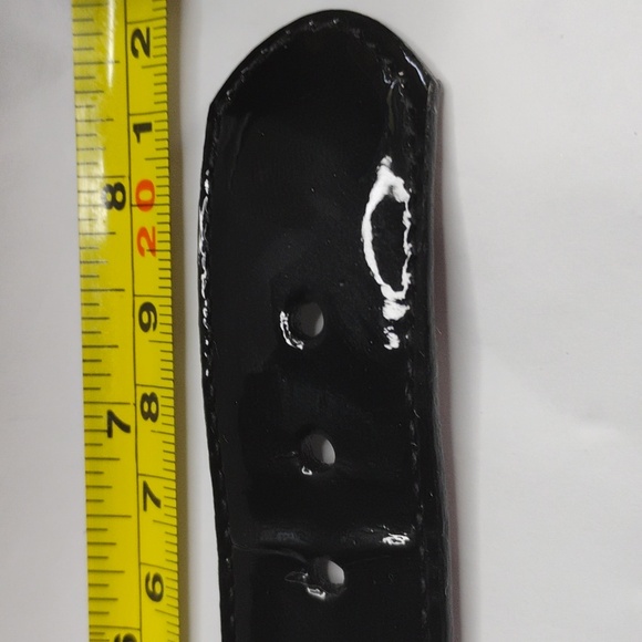 Brighton Buckle Bracelet With Rhinestones Silver Tone Patent Leather - Picture 6 of 6